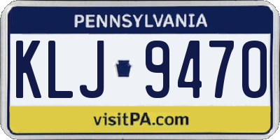 PA license plate KLJ9470