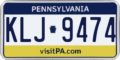 PA license plate KLJ9474