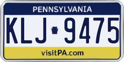 PA license plate KLJ9475