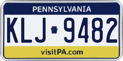 PA license plate KLJ9482