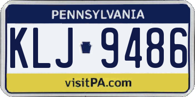 PA license plate KLJ9486