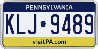 PA license plate KLJ9489