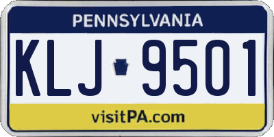 PA license plate KLJ9501