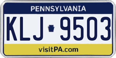 PA license plate KLJ9503