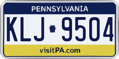PA license plate KLJ9504