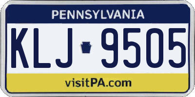 PA license plate KLJ9505