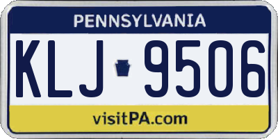 PA license plate KLJ9506