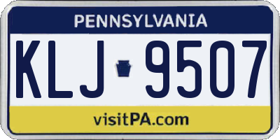 PA license plate KLJ9507