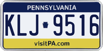PA license plate KLJ9516