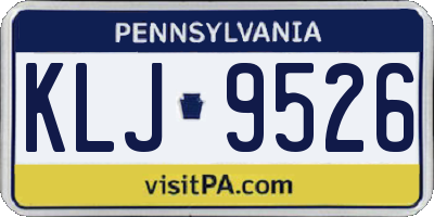 PA license plate KLJ9526