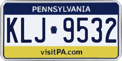 PA license plate KLJ9532