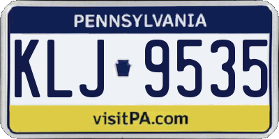 PA license plate KLJ9535