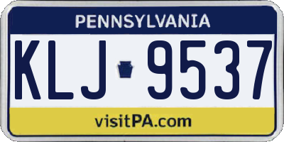 PA license plate KLJ9537