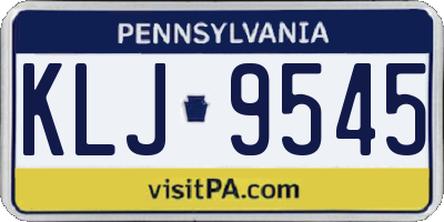 PA license plate KLJ9545