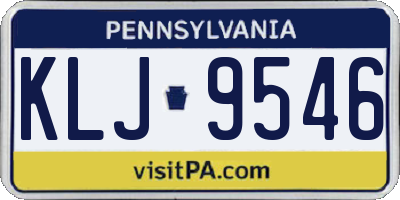 PA license plate KLJ9546