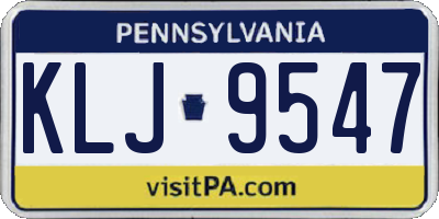 PA license plate KLJ9547