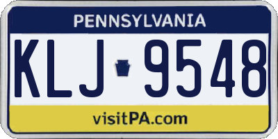 PA license plate KLJ9548