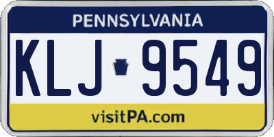 PA license plate KLJ9549