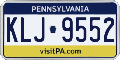 PA license plate KLJ9552