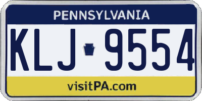 PA license plate KLJ9554