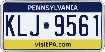 PA license plate KLJ9561