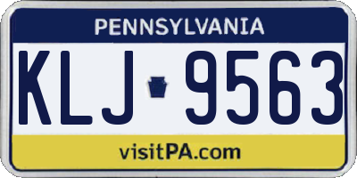 PA license plate KLJ9563