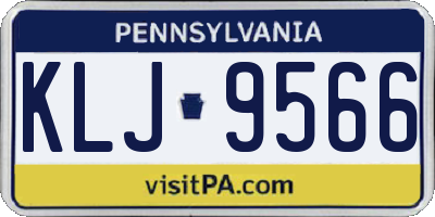 PA license plate KLJ9566