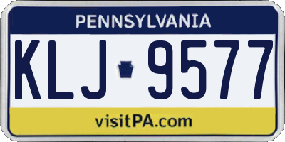 PA license plate KLJ9577