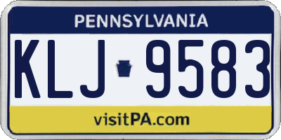 PA license plate KLJ9583
