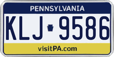 PA license plate KLJ9586