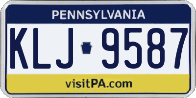 PA license plate KLJ9587