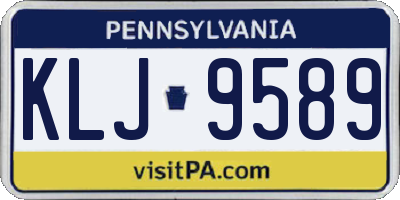 PA license plate KLJ9589