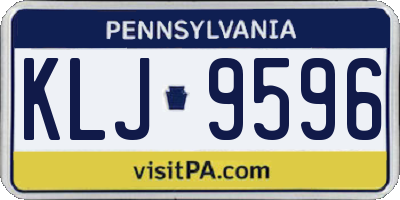 PA license plate KLJ9596