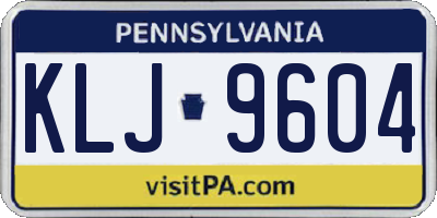 PA license plate KLJ9604