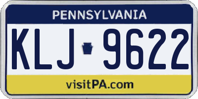 PA license plate KLJ9622
