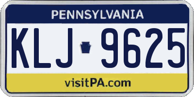 PA license plate KLJ9625