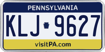PA license plate KLJ9627