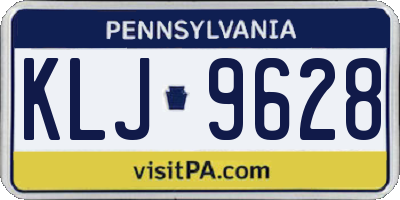 PA license plate KLJ9628