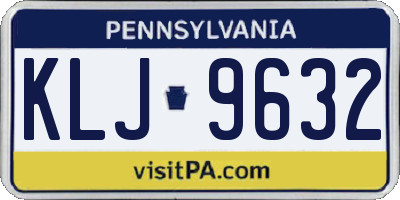 PA license plate KLJ9632