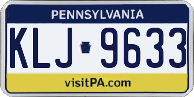 PA license plate KLJ9633