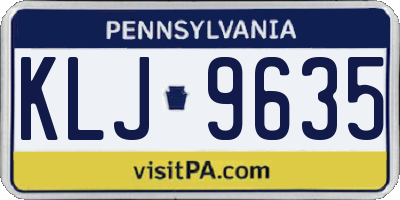 PA license plate KLJ9635