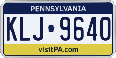 PA license plate KLJ9640
