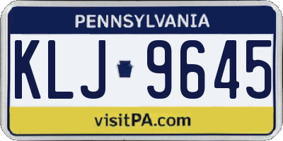 PA license plate KLJ9645