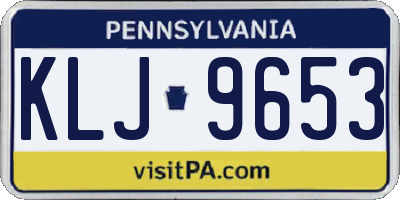 PA license plate KLJ9653