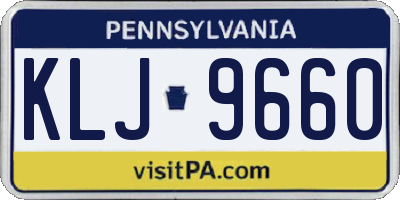 PA license plate KLJ9660