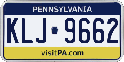 PA license plate KLJ9662