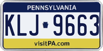 PA license plate KLJ9663