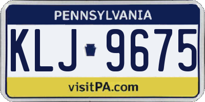 PA license plate KLJ9675