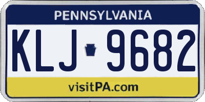 PA license plate KLJ9682