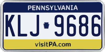 PA license plate KLJ9686